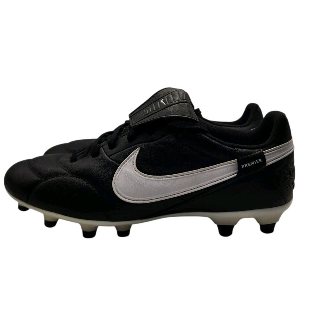 NIKE Premier III 3 FG Soccer Cleats Mens 7.5 Black White Leather